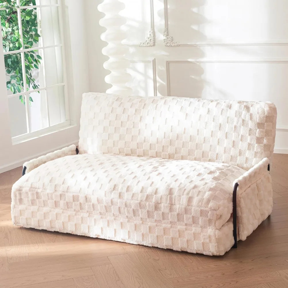 Adjustable Lazy Floor Sofa, 5-Position Foldable Sleeper Chair with Armrest for Reading, Gaming - Convertible Bean Bag Sofa Bed