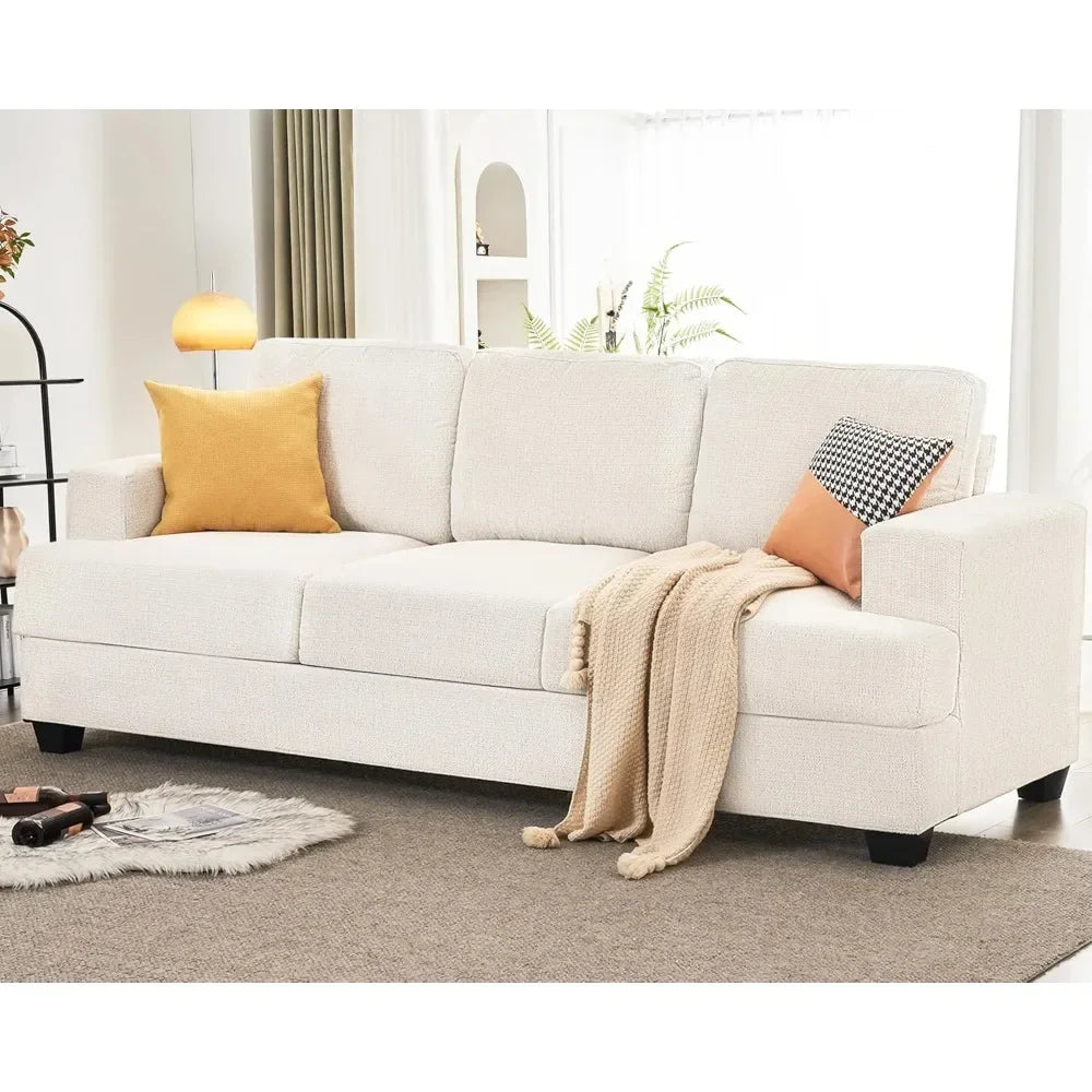 89 Inch Sofa, Comfy Sofa with Extra Deep Seats, Modern Couch- 3 Seater Sofa, Couch for Living Room Apartment Lounge, Beige Chen