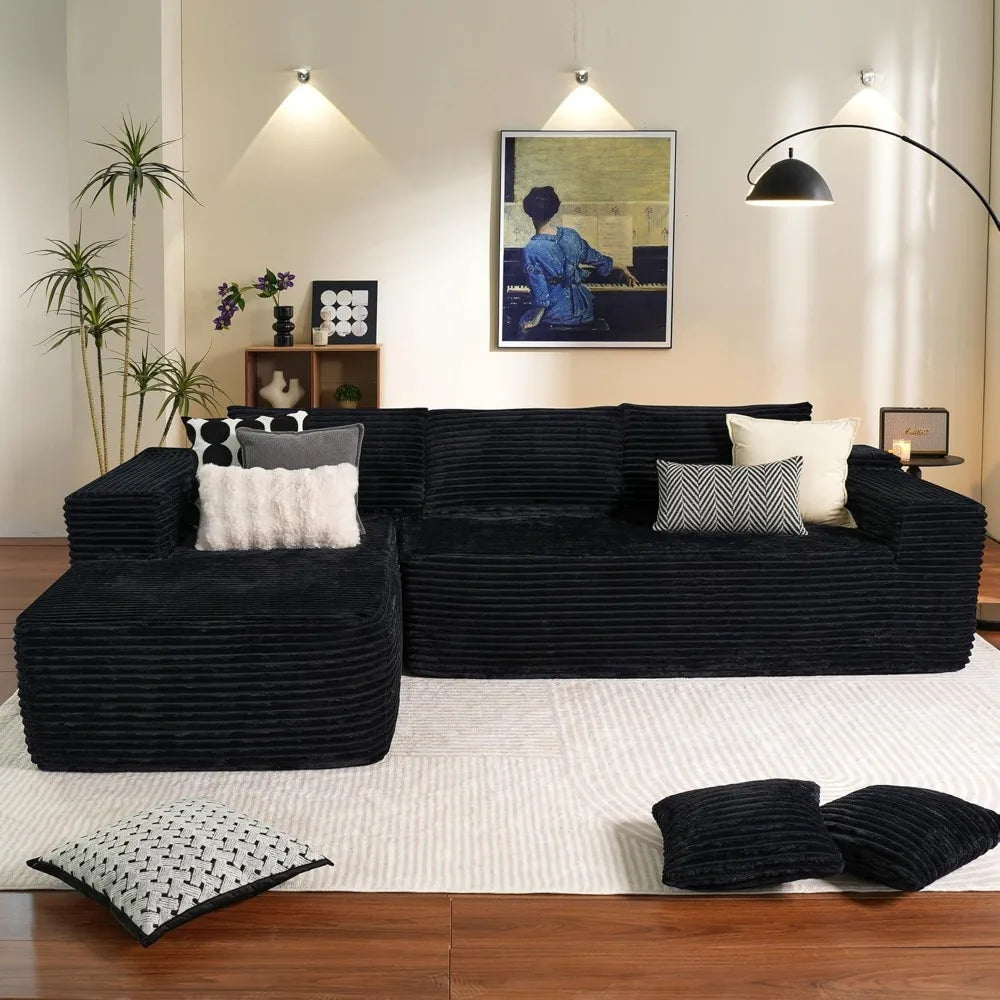 ovios 104" cloud sectional couch with l-shape chaise,modern modular sofa with deep seat, upholstered couches for living room bed