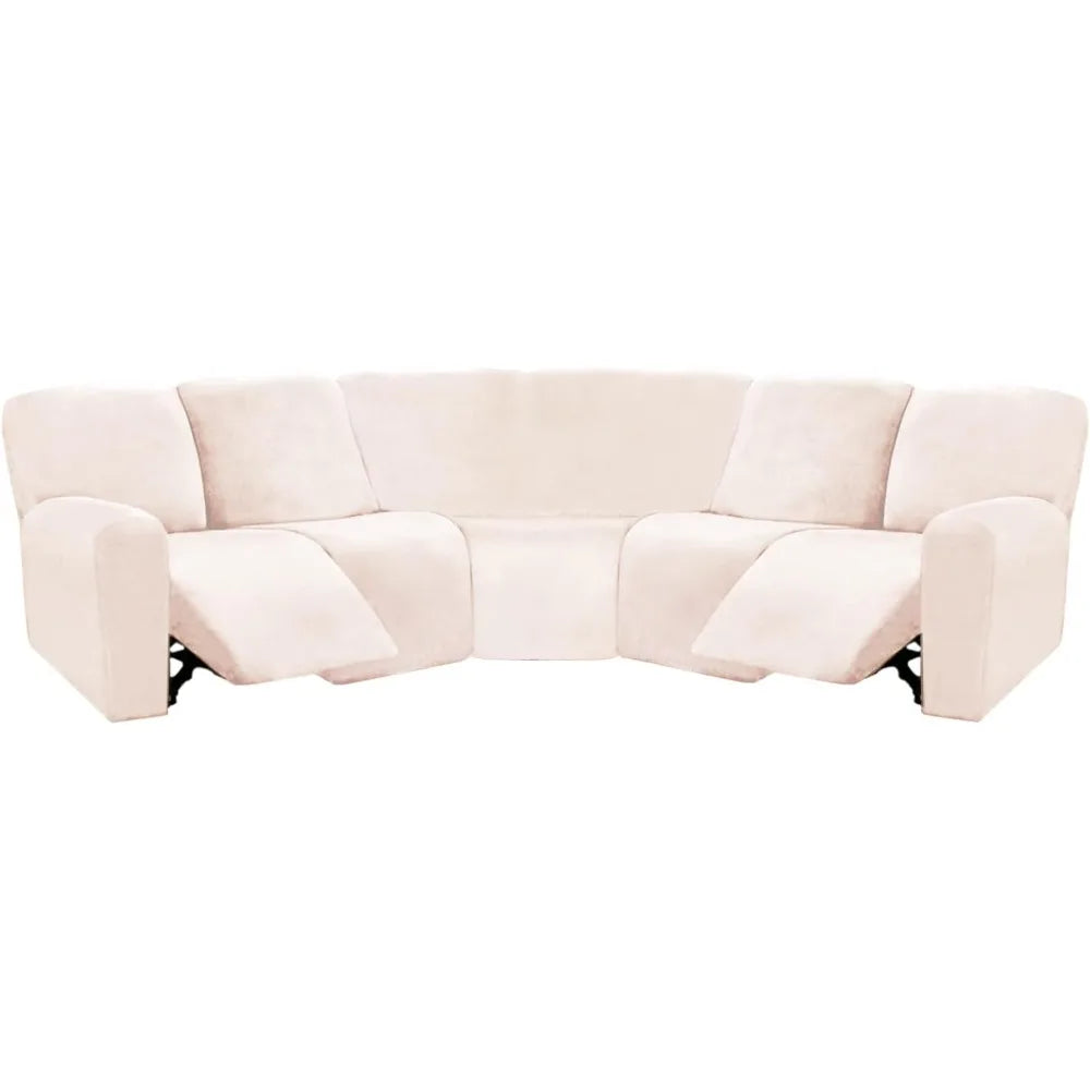 ULTICOR 7-Piece Sectional Recliner Sofa Covers, Velvet Stretch Reclining Couch Covers for Reclining Sofa, Thick, Soft, Washable